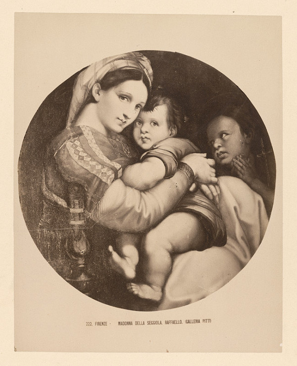 Neznámy autor – Reprodukcia maľby. Rafaello Santi. Madonna sediaca (Madonna della Seggiola)