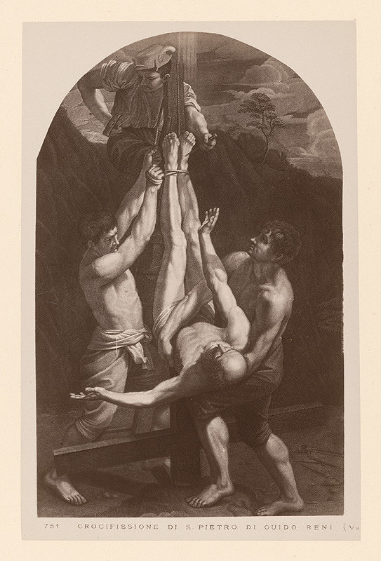 Neznámy autor – Reprodukcia maľby. Guido Reni. Ukrižovanie sv. Petra  (Crocifissione di San Pietro)