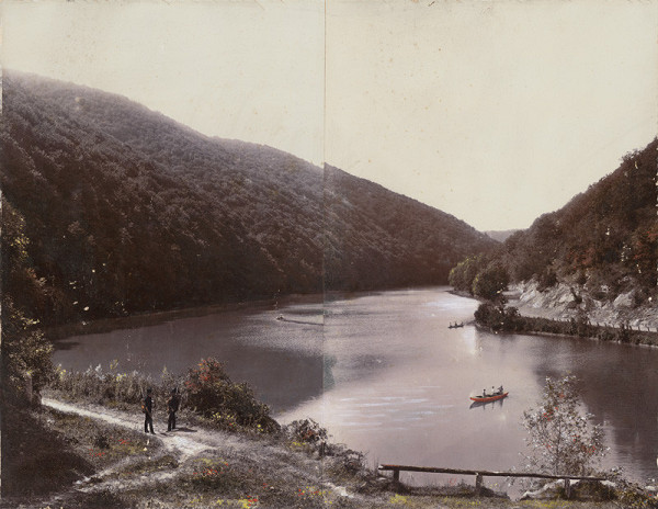 Neznámy autor – Pohľad na jazero Hámor pri kúpeľoch Lillafured (ľavá časť)