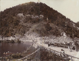 Neznámy autor – Pohľad na jazero Hámor pri kúpeľoch Lillafured (pravá časť) 