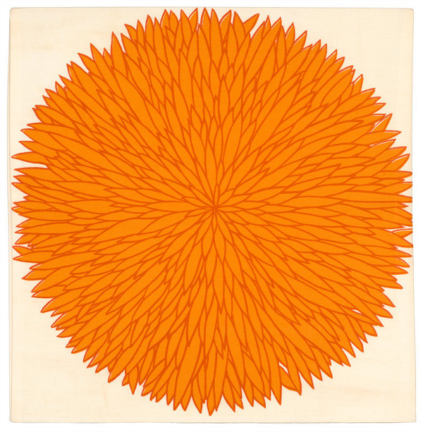 Slávka Pecháčková – Vankúšová obliečka s oranžovým kvetom 