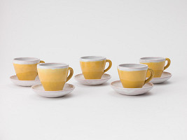 Dagmar Rosůlková – Súprava žltých šálok s tanierikmi  