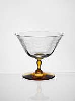 Sklárne Lednické Rovne – Miska na šampanské so žltou stopkou 