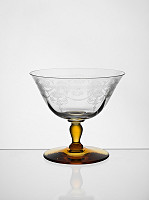 Sklárne Lednické Rovne – Miska na šampanské so žltou stopkou 