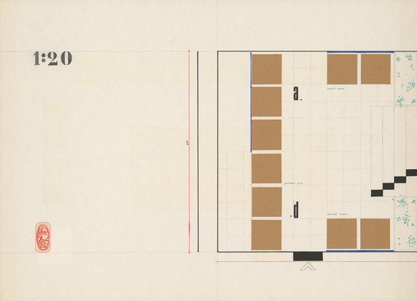 Viktor Holešťák-Holubár – Výstava ÚĽUV. Spišské múzeum Levoča. Pôdorys 1. časť. M 1:20 