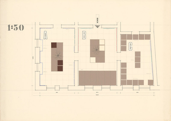 Viktor Holešťák-Holubár – Výstava ÚĽUV. Dom kultúry. Krakow. Pôdorys. M 1:50 