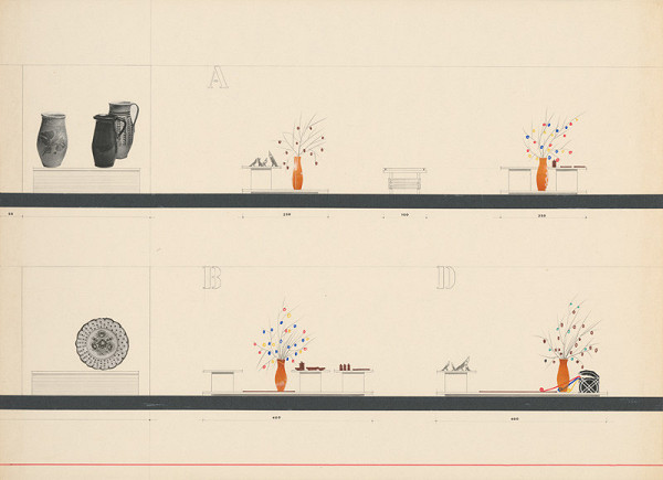 Viktor Holešťák-Holubár – Výstava ÚĽUV. Okresné múzeum Ružomberok. Pohľady A,B,D. M 1:25 