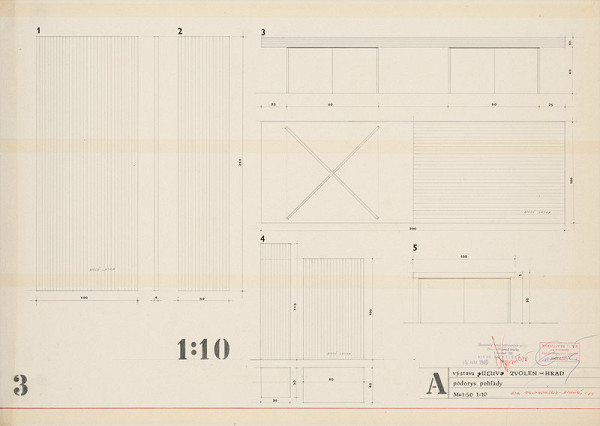 Viktor Holešťák-Holubár – Výstava ÚĽUV. Zvolen. Hrad. Detaily. M 1:10 