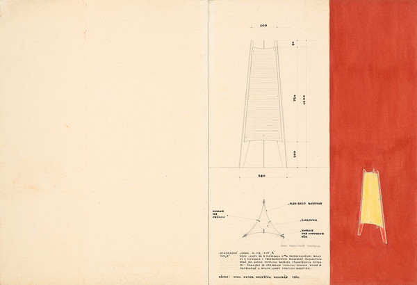 Viktor Holešťák-Holubár – Stojanová lampa. Typ ,A'. Mierka 1:5. 