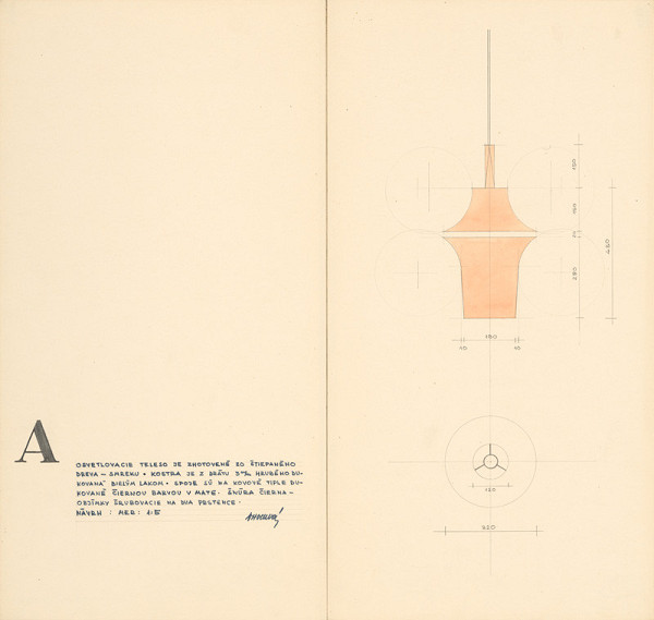 Viktor Holešťák-Holubár – Osvetľovacie teleso zo štiepaného dreva A 