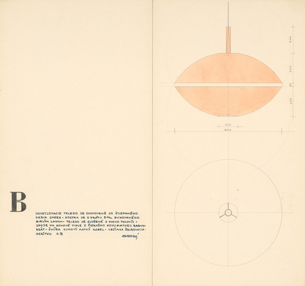 Viktor Holešťák-Holubár – Osvetľovacie teleso zo štiepaného dreva B 