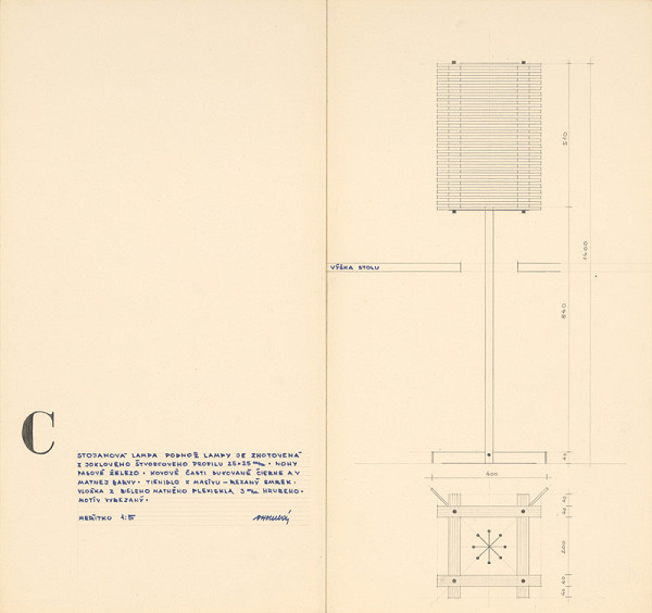 Viktor Holešťák-Holubár – Stojanová lampa C 