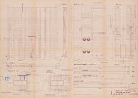 Viktor Holešťák-Holubár – Brána pre objekt OPS Nitra. 1. Výrobný výkres - detaily, rezy. M 1:10, 1:1 
