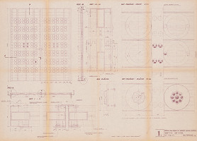 Viktor Holešťák-Holubár – Brána II. Objekt na Nám. Slovanskej vzájomnosti 6, OPS Nitra. Výrobný výkres - celok, detaily, rez. 1B. M 1:10, 1:1 