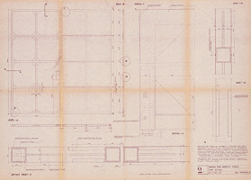 Viktor Holešťák-Holubár – Brána III. OPS Nitra - Objekt múzeum. 2C. Výrobný výkres - nárys, rezy, detaily. M 1:10, 1:1 