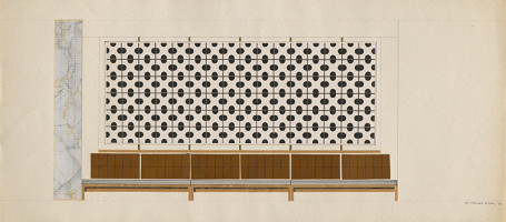 Viktor Holešťák-Holubár – JRD Modra - Vináreň Zlaté hrozno. Ideový návrh  interiéru.  