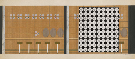 Viktor Holešťák-Holubár – JRD Modra - Vináreň Zlaté hrozno. Ideový návrh  interiéru.  