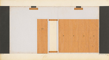 Viktor Holešťák-Holubár – Galéria Ľ. Fullu, Ružomberok. Interiér. Návrh. Prijímacia miestnosť - prízemie. M 1:10. 