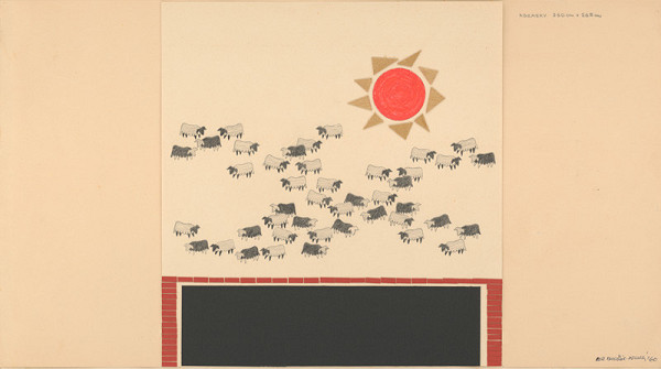 Viktor Holešťák-Holubár – ÚĽUV ČSR. Predajňa Slovenská izba, Bratislava. Návrh na nástenný reliéf 