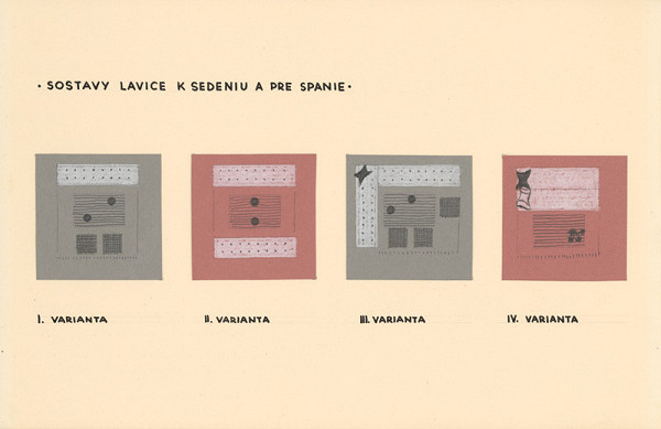 Viktor Holešťák-Holubár – Návrh na rozkladaciu lavicu. Štyri varianty zostavy