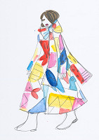 Lenka Sršňová – Bundokabát so šálom. Návrh 