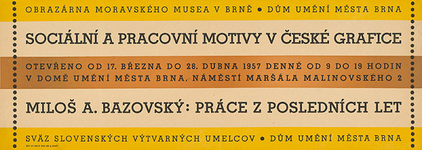 Moravský autor – Sociálne a pracovné motívy v českej grafike:M.Bazovský