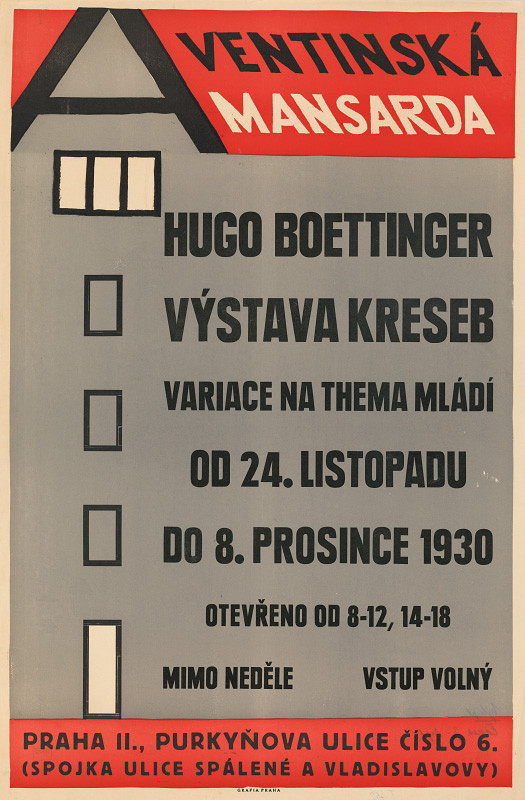 Josef Čapek – Hugo Boettinger - Výstava kreseb. Aventinská mansarda