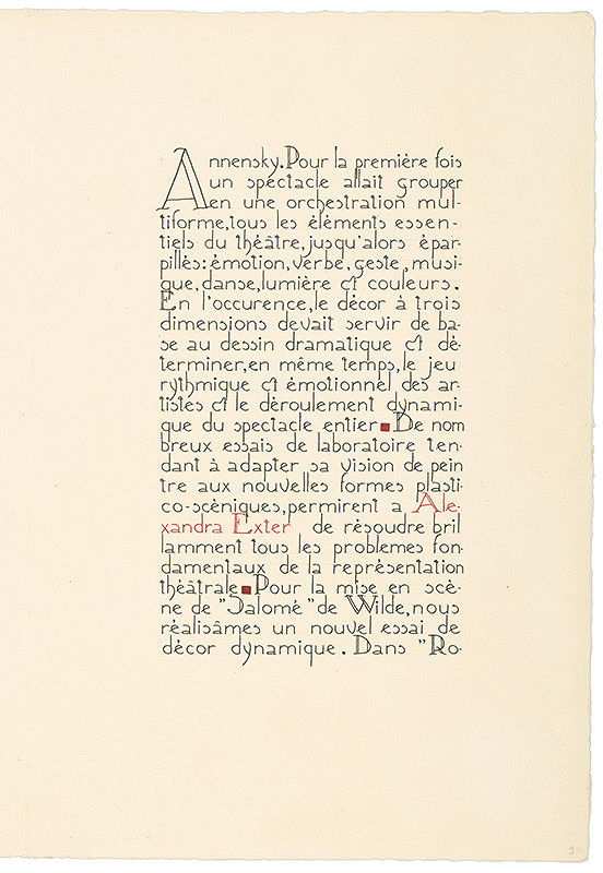 Alexandra Exter – Maquettes de Théatre - textová časť 