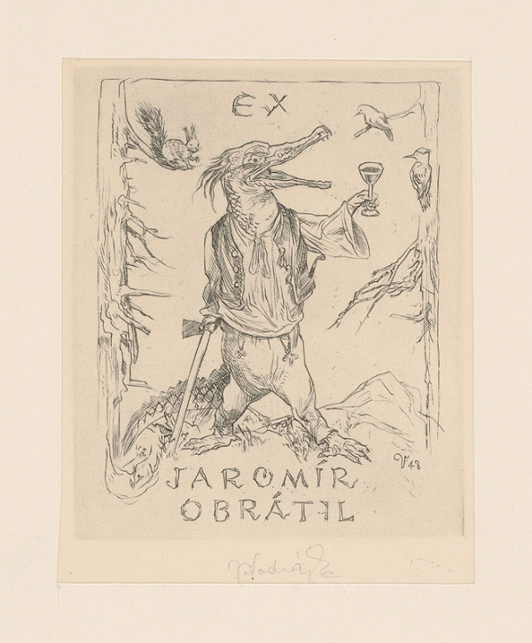 Jaroslav Vodrážka – Ex libris Jaromír Obrátil 
