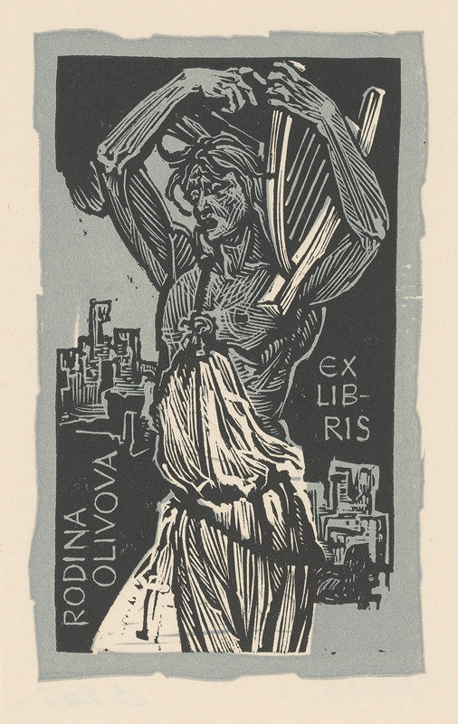 Jaroslav Vodrážka – Ex libris rodina Olivová 