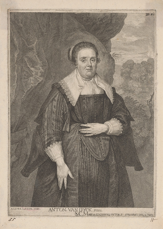 Frans Stampart – Podobizeň ženy s perlami v účese 