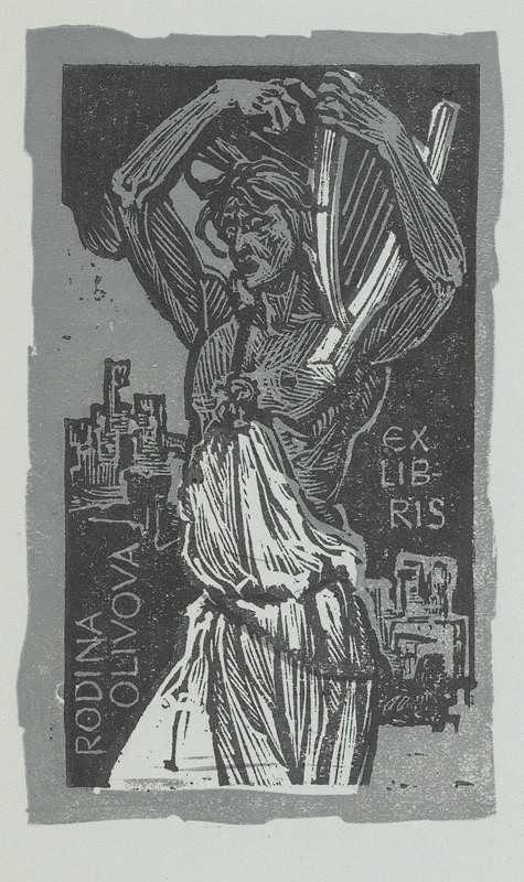 Jaroslav Vodrážka – Ex libris rodina Olivová 