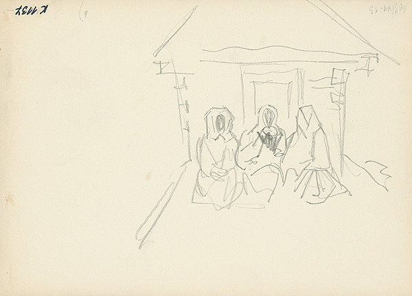 Jaroslav Vodrážka – Tri ženy pred chalupou 