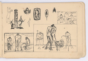 Mikuláš Galanda – Štúdia postáv v objatí 