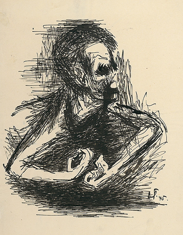 František Studený – Štúdia ku kompozícii Umierajúci I. 