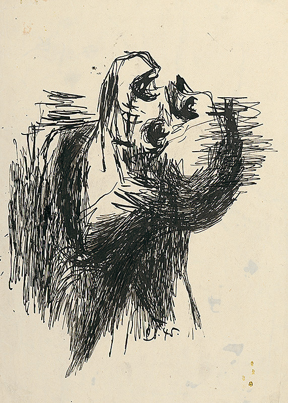 František Studený – Štúdia ku kompozícii Umierajúci III. 