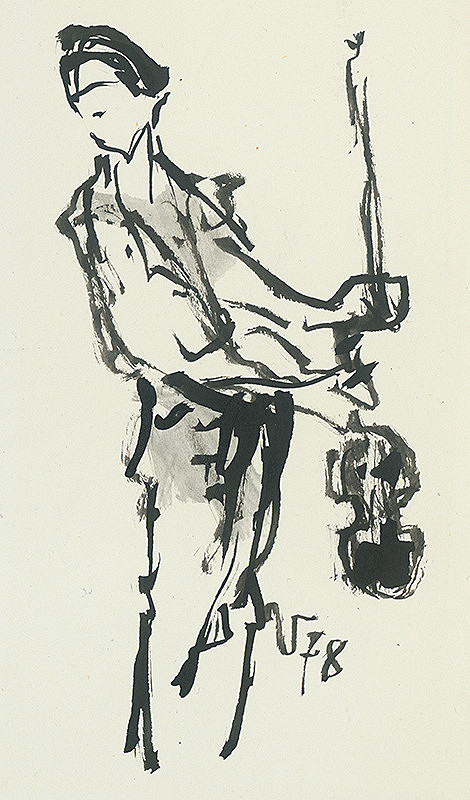 Jaroslav Vodrážka – Muž s husľami a slákom 