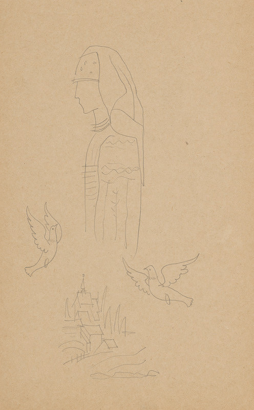 Mikuláš Galanda – Profil ženy v ľudovom odeve 