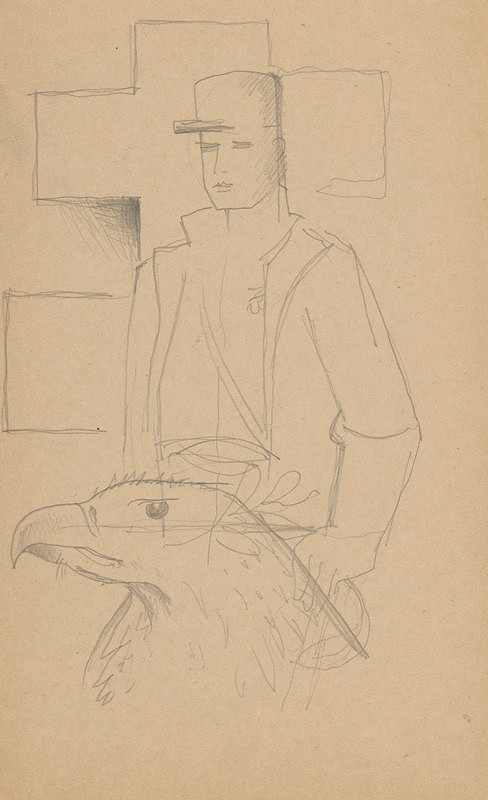 Mikuláš Galanda – Študia muža s dvojkrížom a orlom 