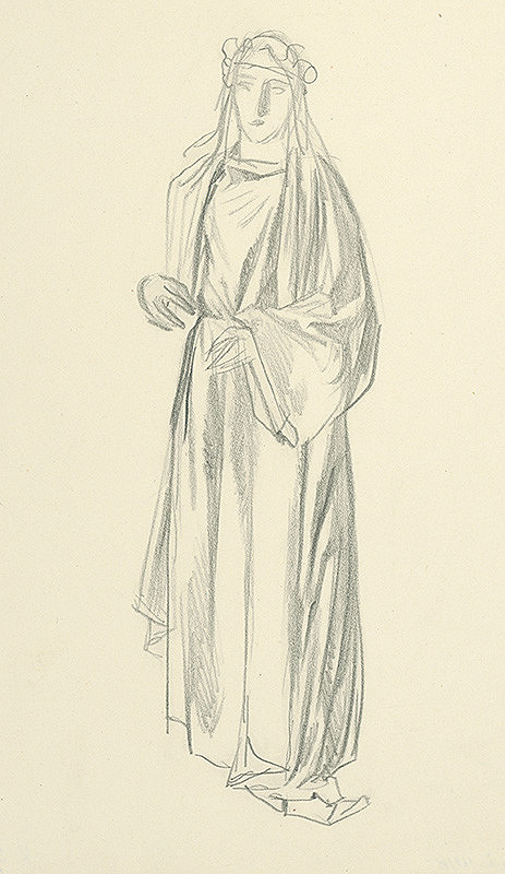 Jaroslav Vodrážka – Stojaca žena v stredovekom odeve 