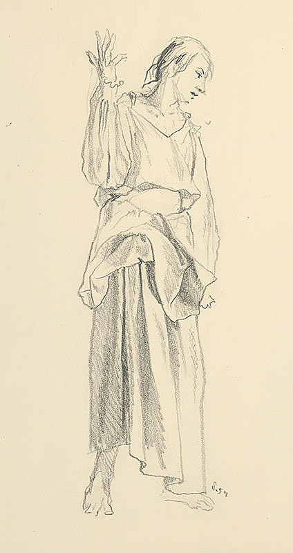 Jaroslav Vodrážka – Žena so vztýčenou pravicou a podkasanou sukňou 