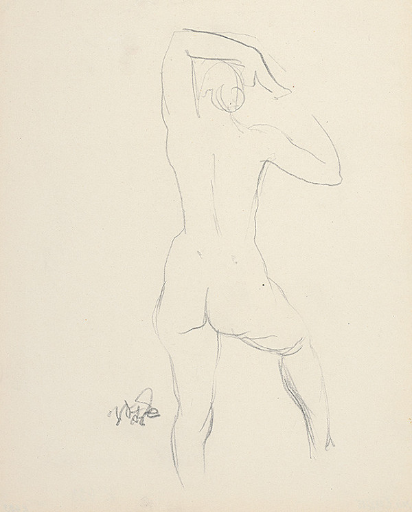 Jaroslav Vodrážka – Rozkročený ženský akt zozadu 