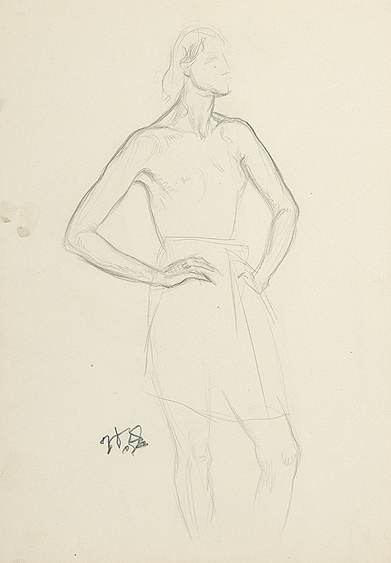 Jaroslav Vodrážka – Dievčenský poloakt s drapériou 