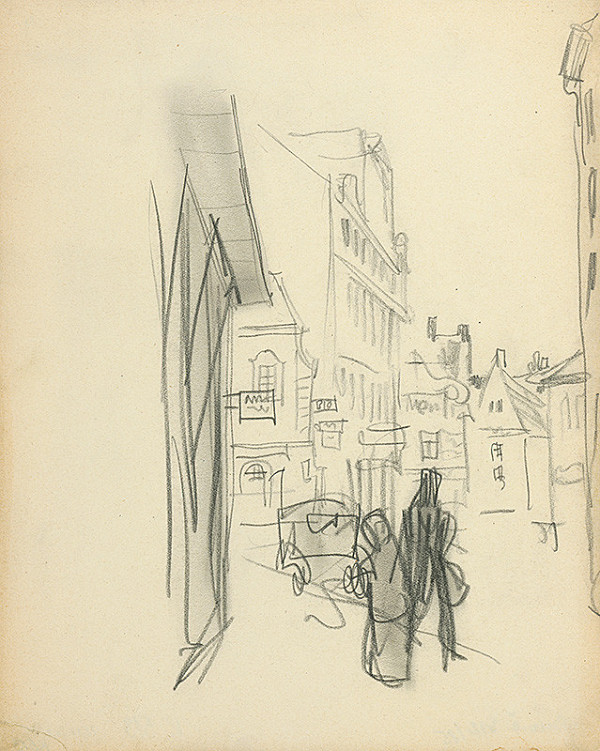 Jaroslav Vodrážka – V uličke pri chráme sv. Jakuba v Prahe II. 