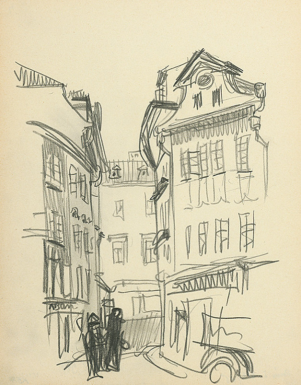 Jaroslav Vodrážka – V uličke pri chráme sv. Jakuba v Prahe III. 