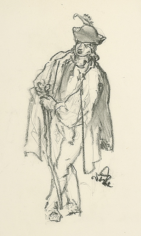 Jaroslav Vodrážka – Muž v ľudovom odeve a klobúku s pierkom 