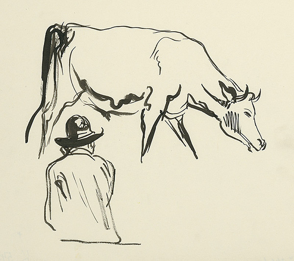 Jaroslav Vodrážka – Pastier s kravou