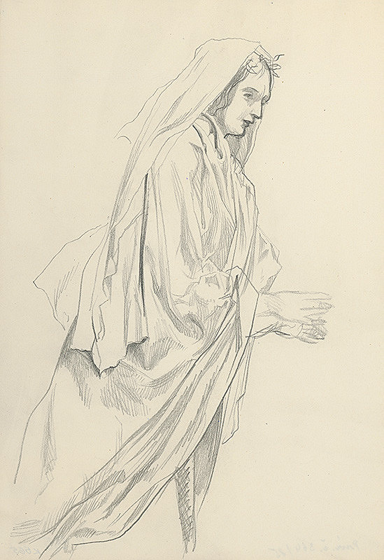 Jaroslav Vodrážka – Štúdia ženy v plášti 