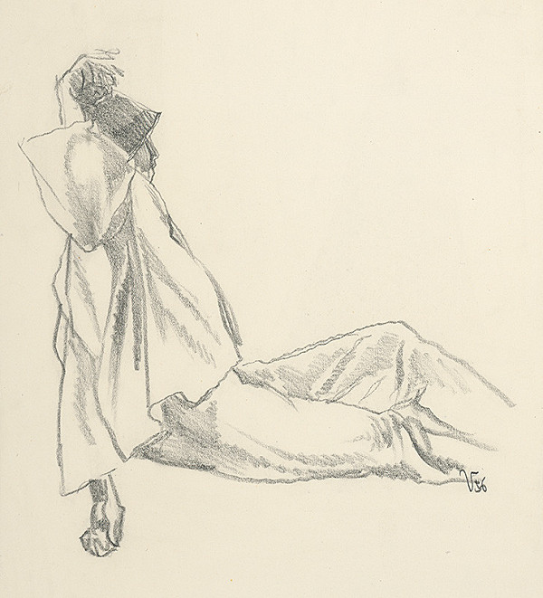 Jaroslav Vodrážka – Sediaci muž so zdvihnutou rukou 