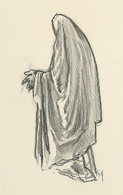 Jaroslav Vodrážka – Stojaca postava od zadu s natiahnutou rukou 